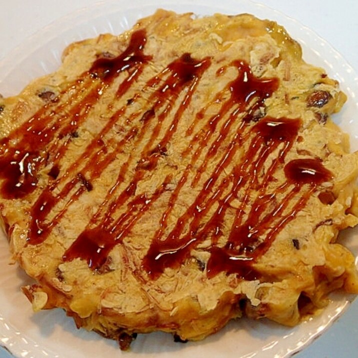 余った野菜炒めでカレー風味のお好み焼き♪